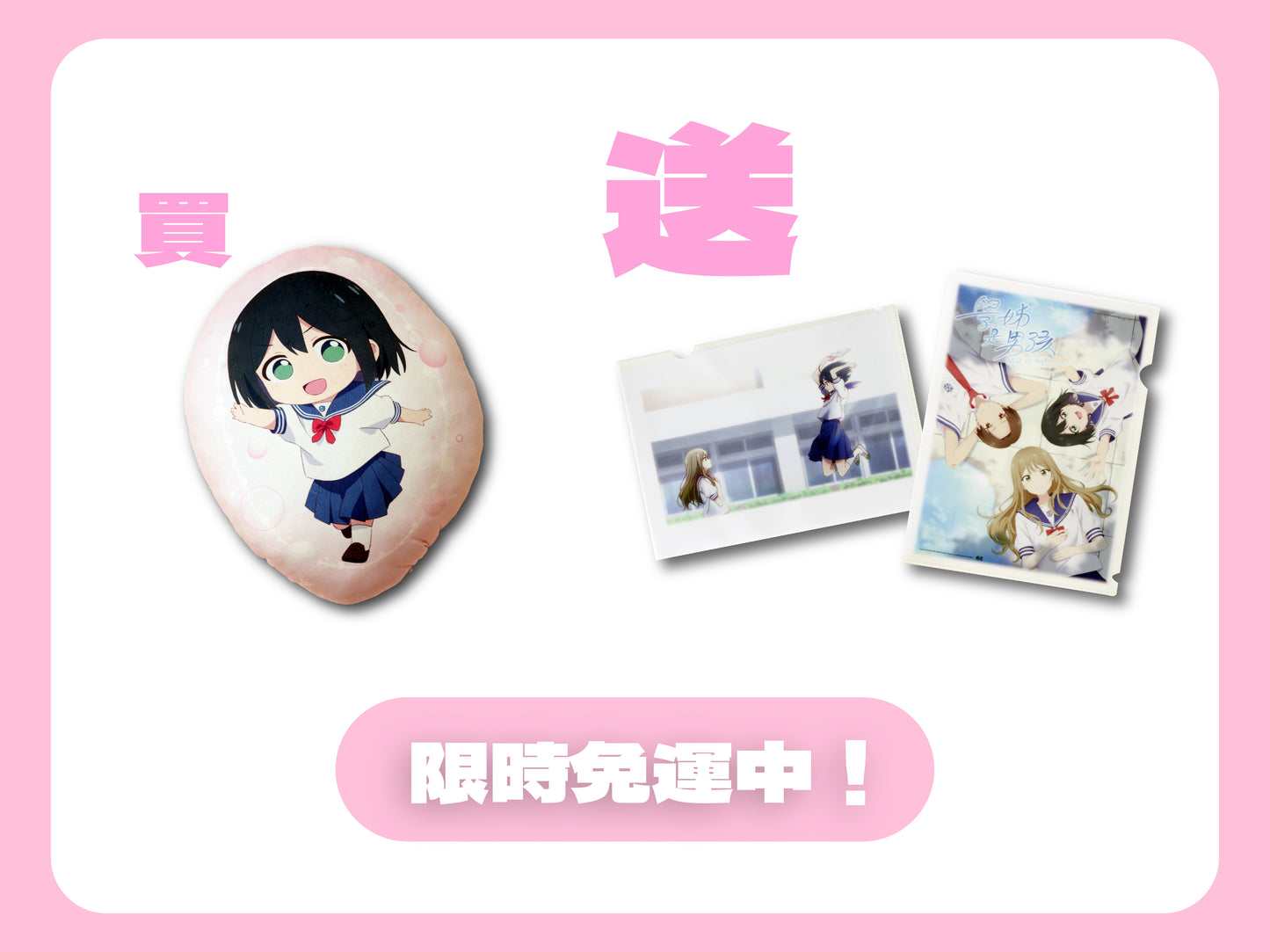 《學姊是男孩》買咲-抱枕贈精美L夾兩組(限時免運)